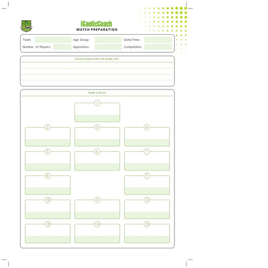 A4 Match Day Preparation  (50 Sheets)