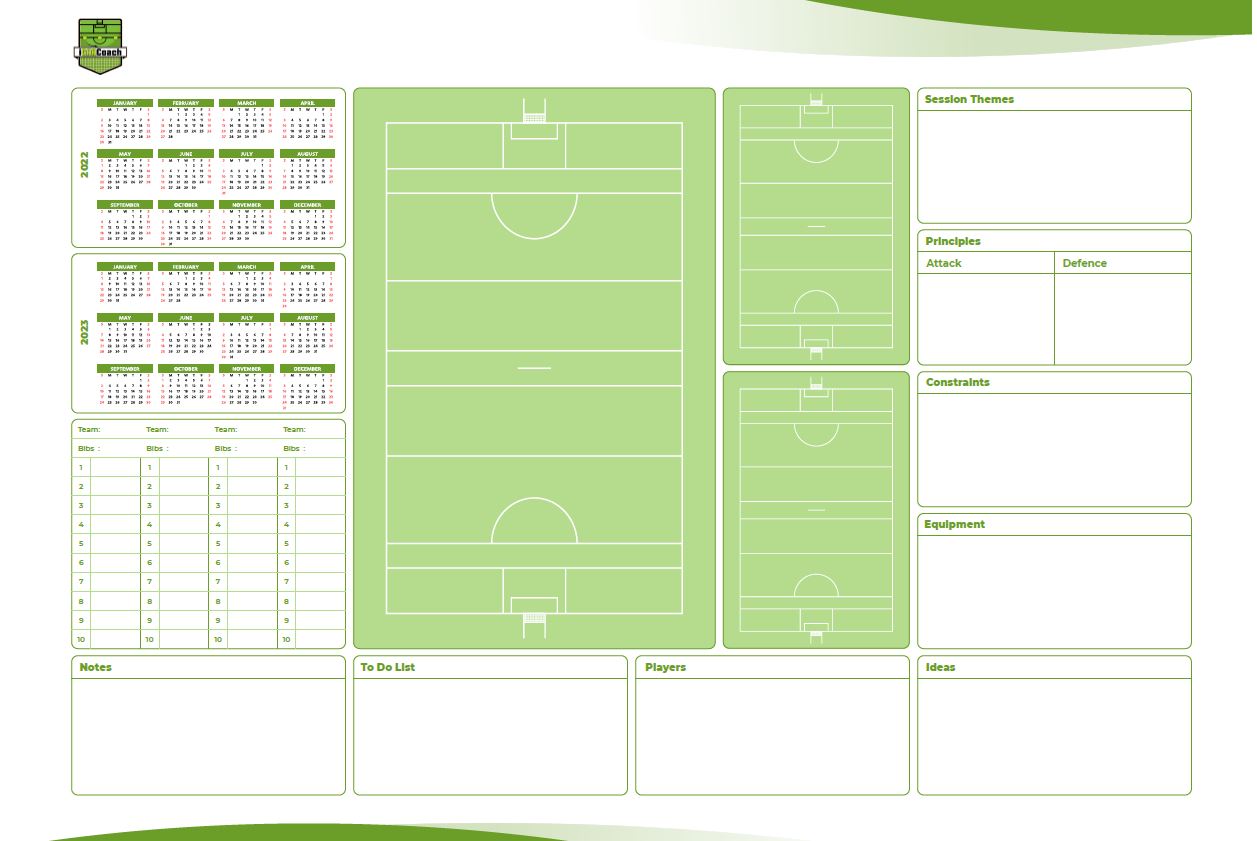 A2 Gaelic Games Coaches Desktop Planner (25 Sheets)